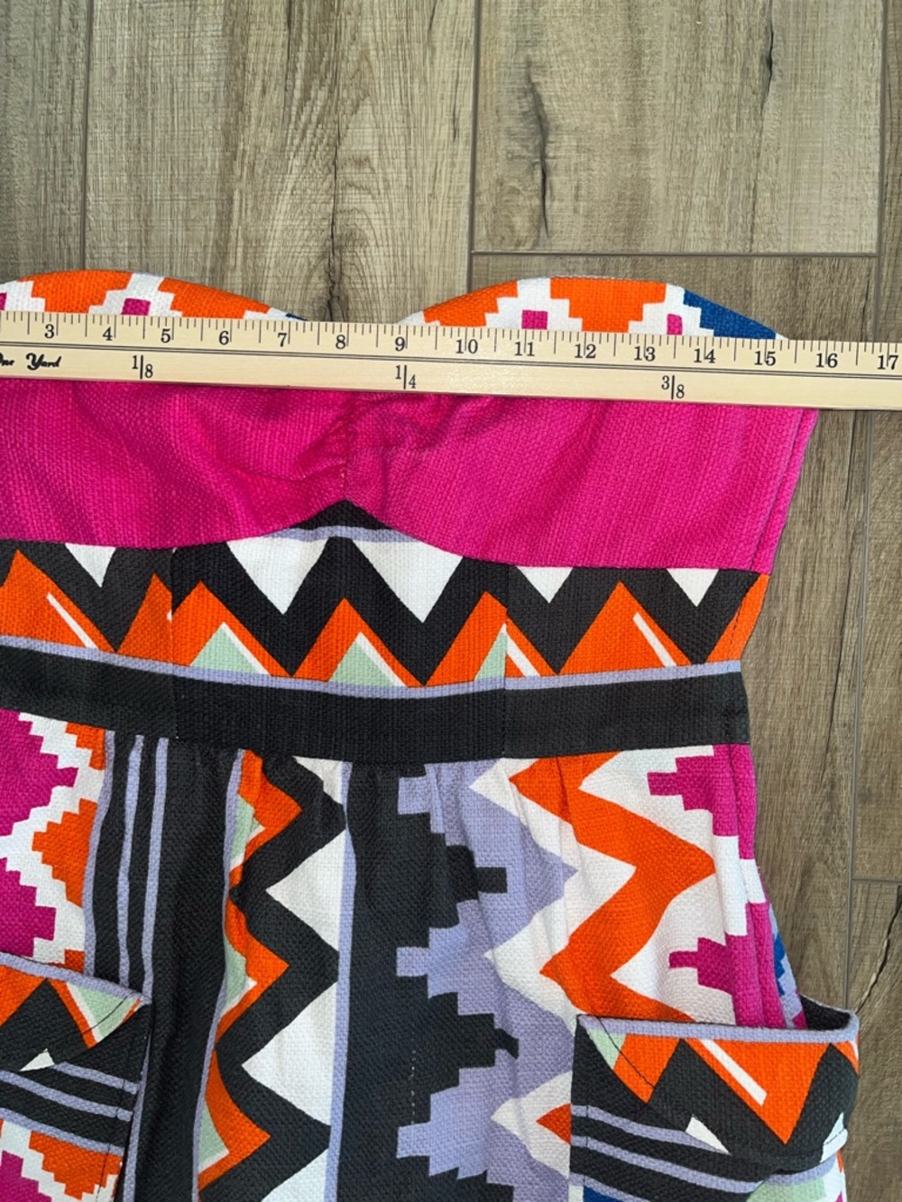 Tibi Navajo Strapless Mini Dress Tribal Print Pink Multi 4 Aztec Y2K Festival - Picture 13 of 15